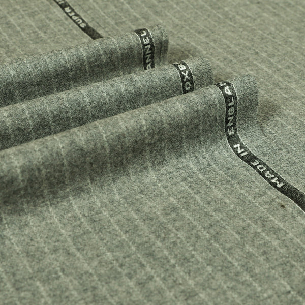 Narrow Chalk Stripe Super 120's Wool Flannel