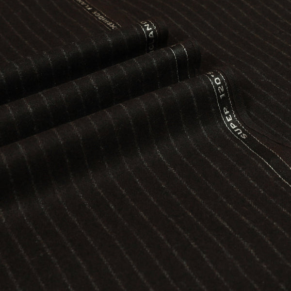 Oxbridge Flannel - Narrow Chalk Stripe Suiting 100% Super 120's Wool