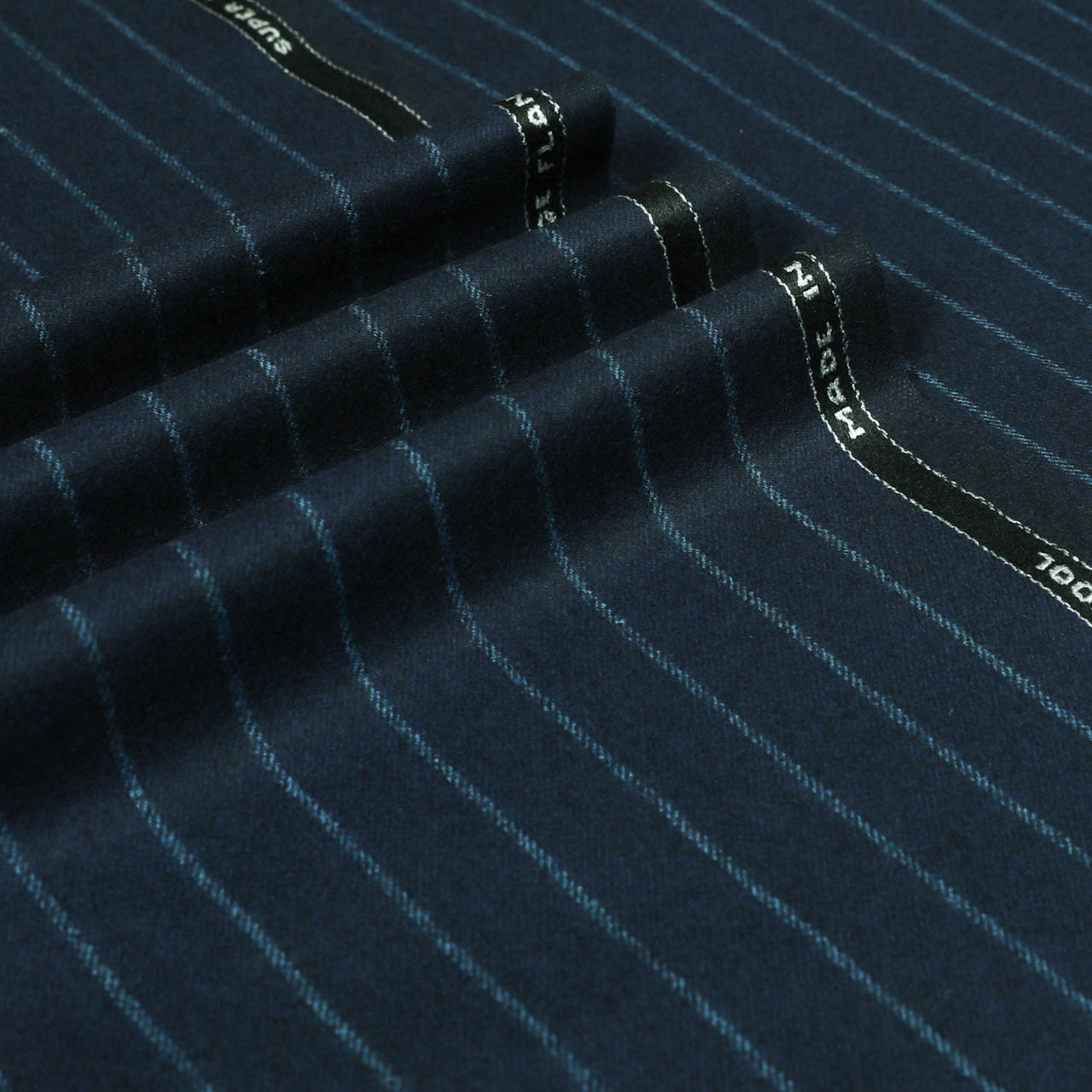 Wide Chalk Stripe Super 120's Wool Flannel