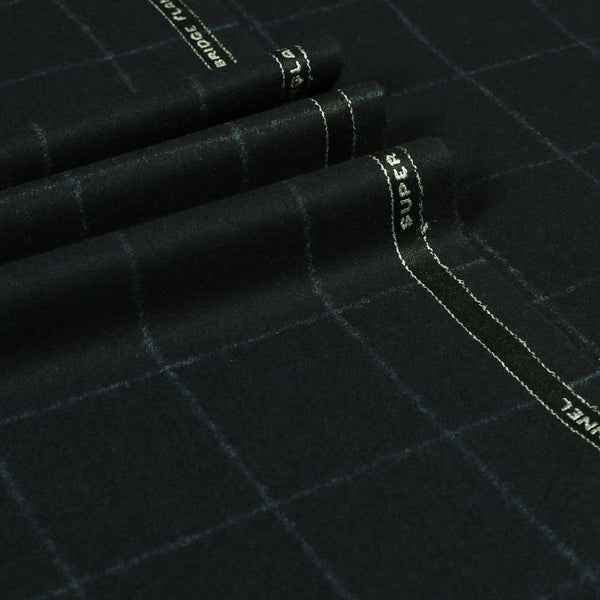 Oxbridge Flannel - Windowpane Check Suiting 100% Super 120's Wool