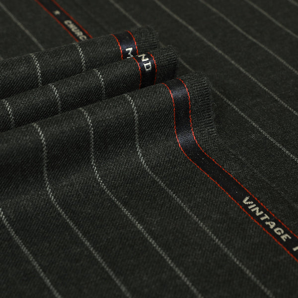 Wide Chalk Stripe 100% Wool