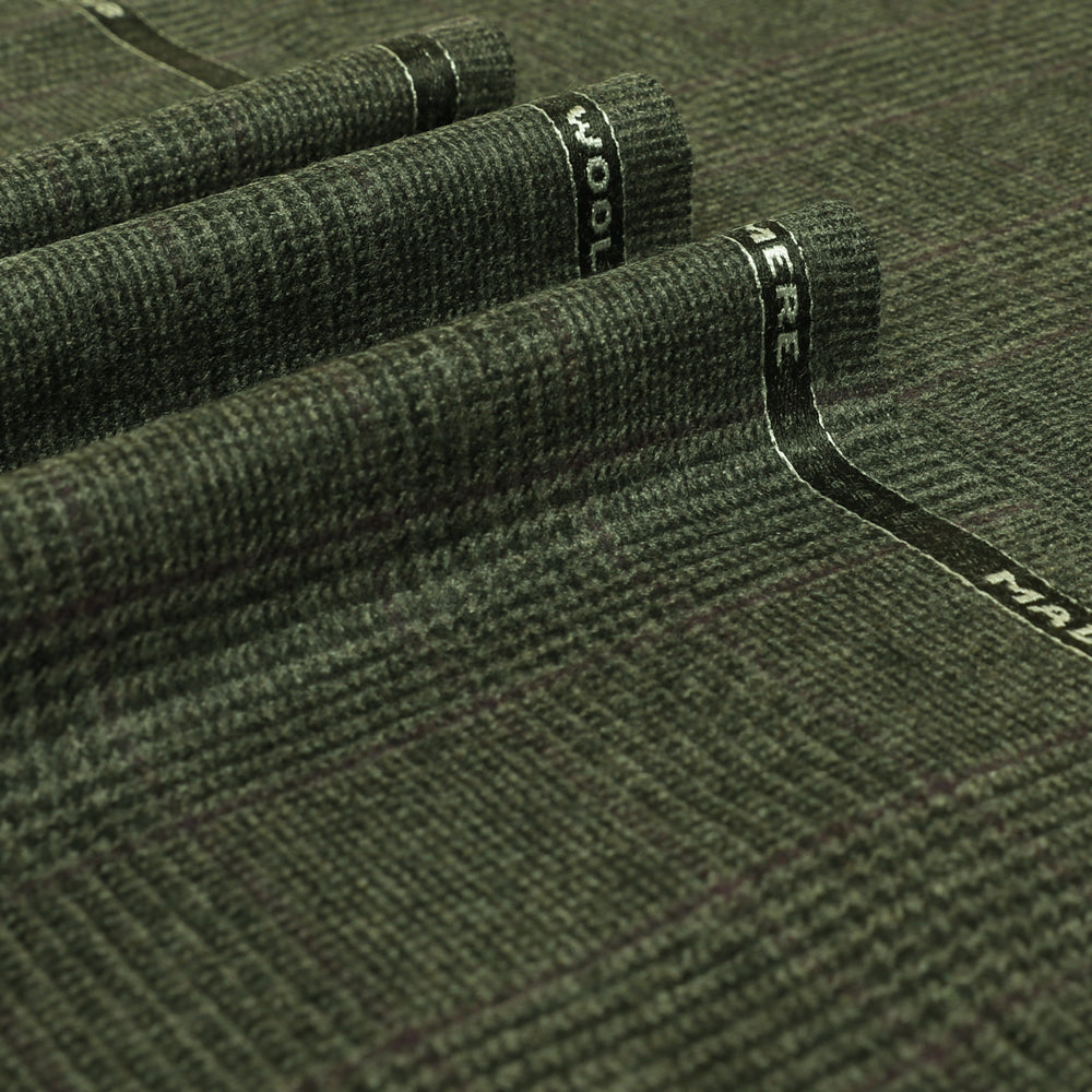 Glen Check with Guarded Check Lambswool Cashmere Jacketing