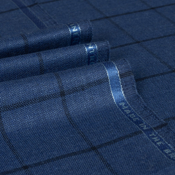 Bold Windowpane Wool Silk Linen Jacketing
