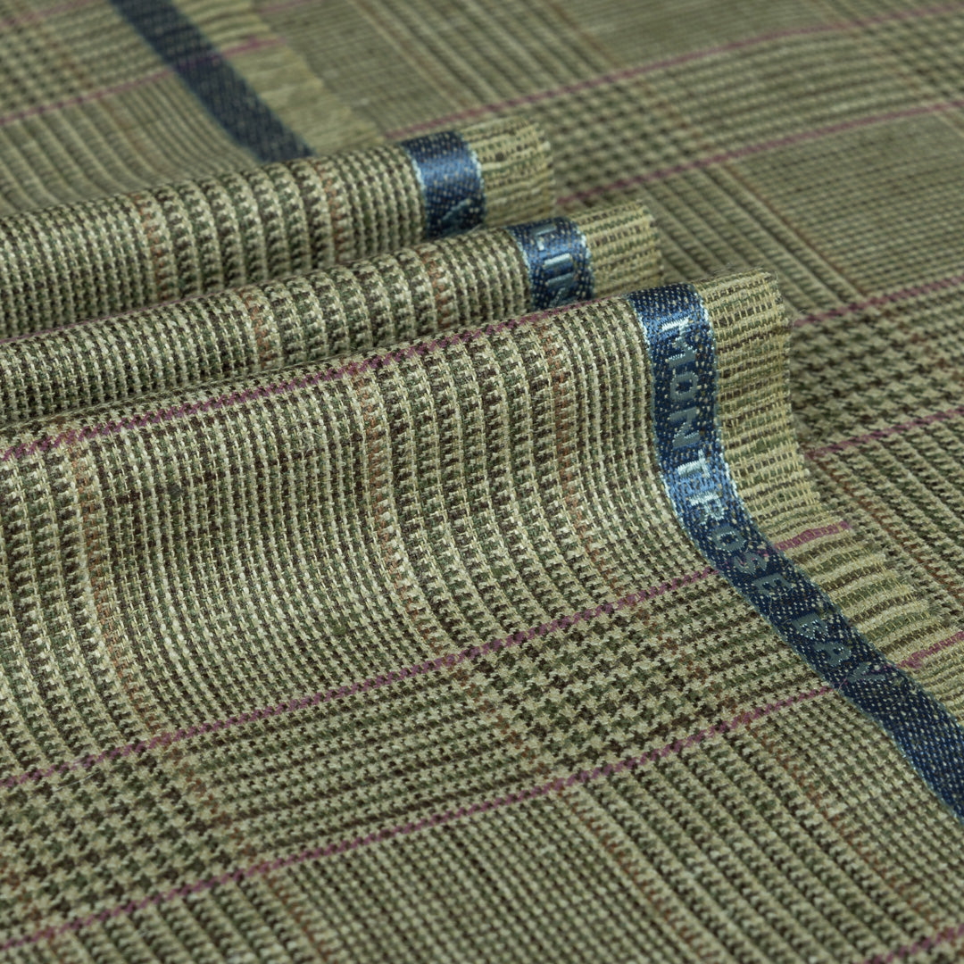 Glen Check Wool Silk Linen Jacketing